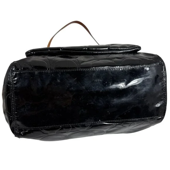 Coach Signature Leah Embossed Patent Leather Shoulder Tote Bag F14663 + Hang Tag - Picture 5 of 16